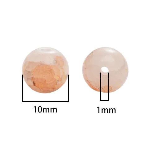 10mm Glass Round Loose Beads Crackle Pattern Gold Dusted Handmade DIY Jewelry Making Accessories Vintage Beads
