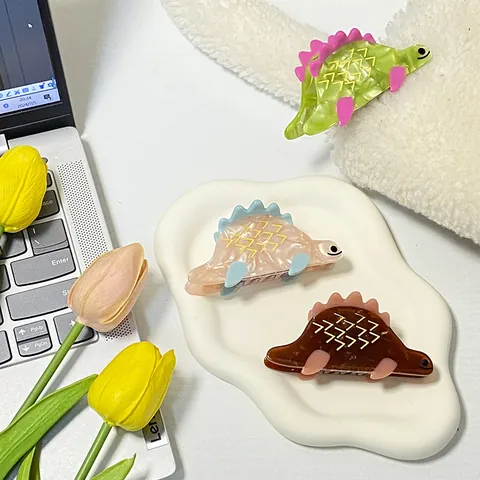Simpatica Molletta per Capelli a Forma di Dinosauro in Acetato Clip a Squalo Accessorio per Capelli per Donna Strumento per lo Styling