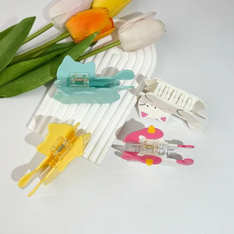 Cute Cartoon Cat Unicorn Acetic Acid Hair Claw Clips Animal Shape Hair Clamps Decorative Headwear For Women Girls Accessories