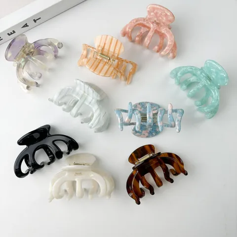 Acetate Pumpkin Hair Claw Clip Large Non Slip Shark Clip Thick French Style Barrette For Women Thick Hair Accessories