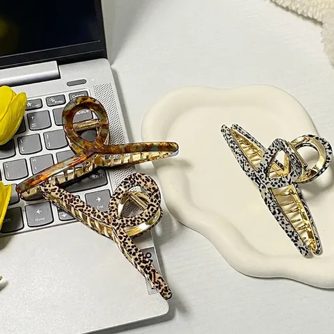 Acetat Haarklammern Für Damen Große Rutschfeste Leoparden Schildpatt Haarspangen Shark Haarklammern Haarschmuck