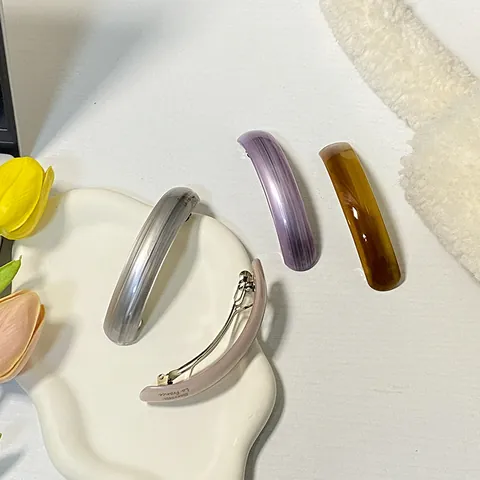 Fermaglio per Capelli in Acetato Minimalista per Donna Molletta a Molla ad Arco Marmorizzato Francese Gioielli per Capelli Quotidiani di Moda