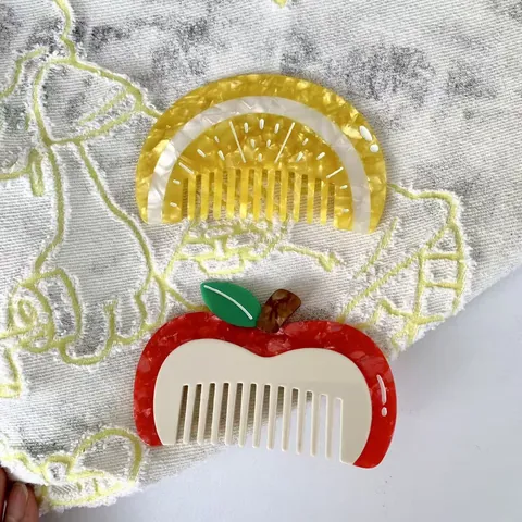 Creative Animal Fruit Shaped Cellulose Acetate Hair Comb For Women Girls Cute Dog Pig Orange Apple Portable Hair Styling Tool