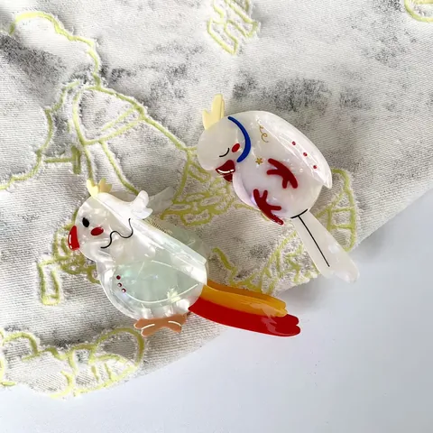 Cute Creative Parrot Bird Shape Acetate Hair Claw Clip Large Size Colorful Animal Design Hair Accessories For Women Daily Styling