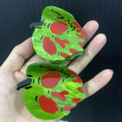 Halloween Groene Giftige Appel Haarklem Grappige Smeltende Schedel PVC Haarklem Voor Dames Dark Style Feest Haaraccessoires
