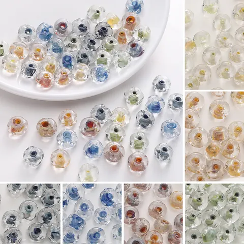 Perles en Verre Filé Main Motif Tourbillon Perles d'Espacement en Vrac pour Création de Bijoux DIY Bracelet Collier Accessoire