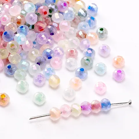 Faceted Glass Seed Beads Crystal Rondelle Spacer Beads Multi Color DIY Bracelet Necklace Jewelry Making Accessories