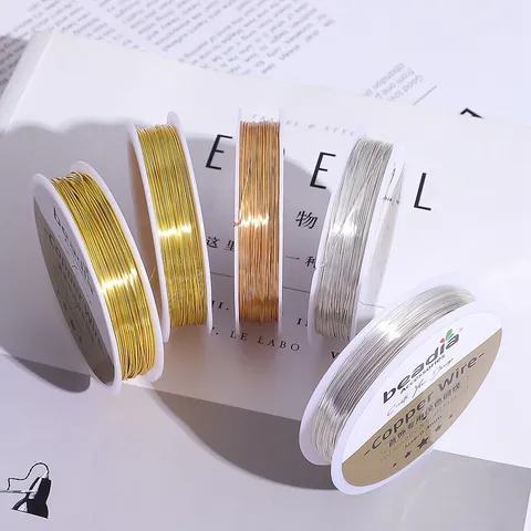 Color-Retaining Copper Wire For Jewelry Making DIY Hand Craft Beading Shaping Weaving Wire Gold Silver KC Gold Accessory