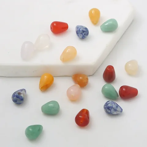 Natürlicher Achat Tropfenform Perlen Für DIY Schmuckherstellung Polierte Wasserdrop Stein Charms Für Halsketten Ohrring Zubehör