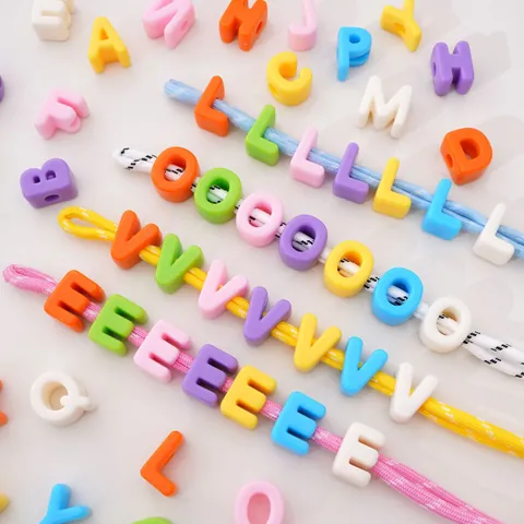 DIY Large Hole Acrylic Alphabet Beads For Jewelry Making Handcraft Phone Chain Bag Charm Accessory Macaron 3D Letter Beads
