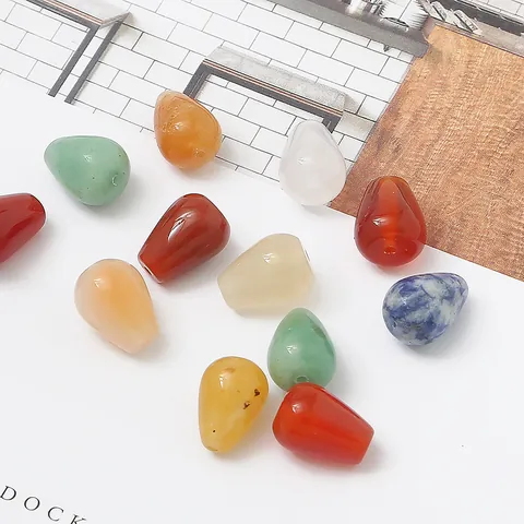 Natürlicher Achat Tropfenform Perlen Für DIY Schmuckherstellung Polierte Wasserdrop Stein Charms Für Halsketten Ohrring Zubehör