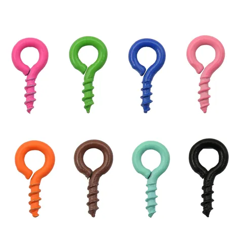 Crochets à Vis à Œillet en Fer Coloré Petits Clous à Œillet de Mouton Accessoires de Bijoux DIY pour Porte-clés Colliers Pendentifs Suspendus