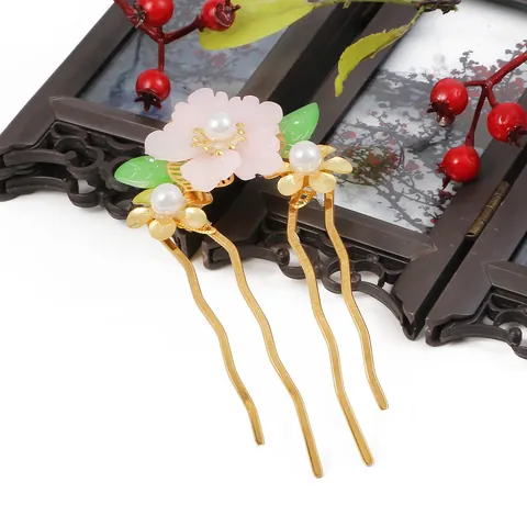 Vintage Iron 4 Teeth Wave Hair Fork Gold Silver Electroplated Wedding Hair Comb Bridal DIY Hair Styling Fixing Accessories
