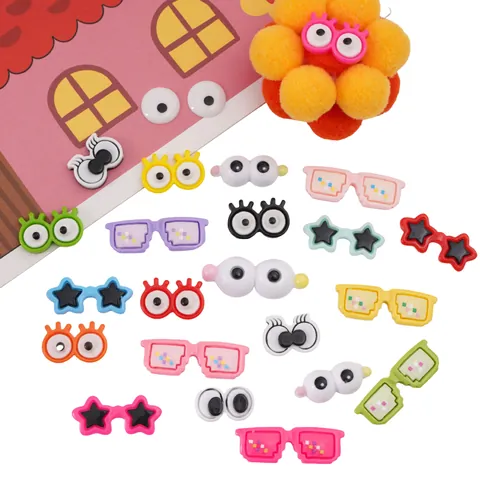 Cartoon Acrylic Resin Eye And Glasses Shaped Beads For DIY Handcrafts Jewelry Making Doll Decoration Assorted Styles