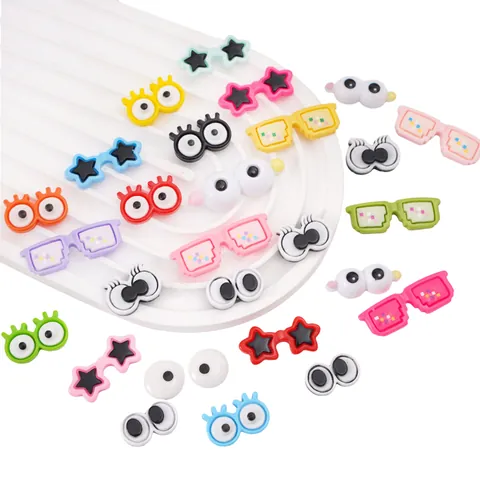 Cartoon Acrylic Resin Eye And Glasses Shaped Beads For DIY Handcrafts Jewelry Making Doll Decoration Assorted Styles
