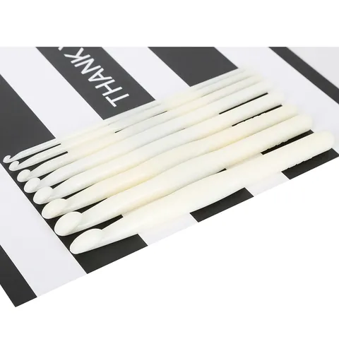Crochet en Plastique Blanc pour Tricotage Manuel DIY Outil de Tissage Poignée Ergonomique Accessoire Aiguille