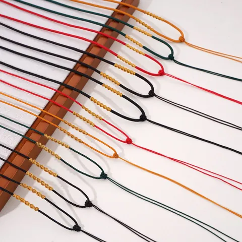 Cordino per Collana in Nylon Intrecciato Regolabile Con Filo Dorato Per Creazione di Gioielli Fai-da-te Ciondolo Fatto a Mano