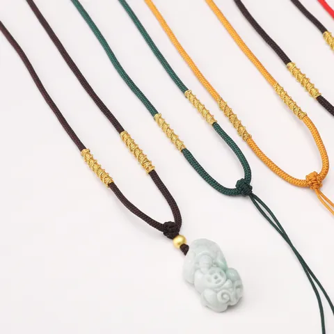 Cordino per Collana in Nylon Intrecciato Regolabile Con Filo Dorato Per Creazione di Gioielli Fai-da-te Ciondolo Fatto a Mano