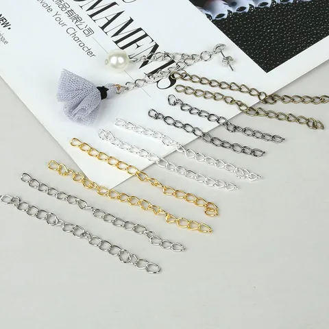 Alloy Jewelry Extension Chain Tail Chain Connector For DIY Necklace Bracelet Making Earring Accessory In Multi Metal Colors