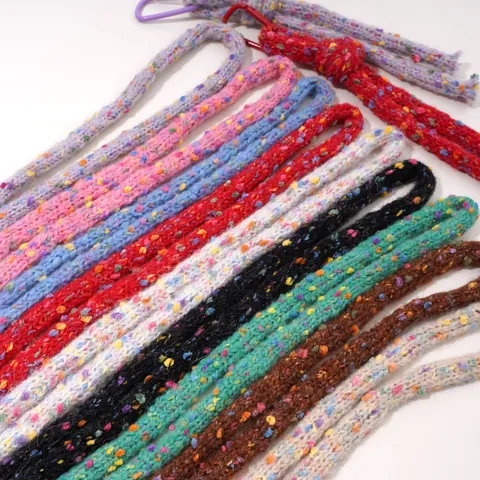 Geflochtene Polyester Hohlkordel Mit Bunten Punkten Konfetti Strickgarn Seil Für DIY Handwerk Taschengurt Bekleidungszubehör Dekoration