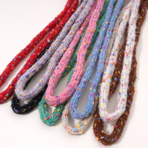 Geflochtene Polyester Hohlkordel Mit Bunten Punkten Konfetti Strickgarn Seil Für DIY Handwerk Taschengurt Bekleidungszubehör Dekoration