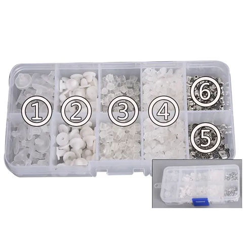 Multi Grid Earring Backs DIY Jewelry Making Supplies Metal Butterfly Silicone Bullet Saucer Ear Plugs Findings Storage Box