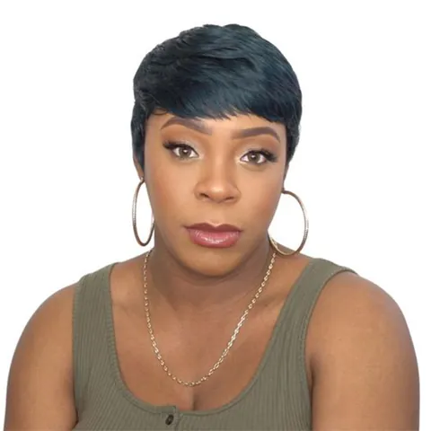 Short Straight Pixie Cut Wig For Women High Temperature Synthetic Fiber Natural Looking Heat Resistant Full Wig For Daily Party