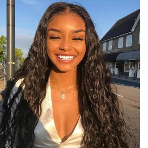 Women Fashion Long Curly Corn Perm Synthetic Wig Middle Part Bangs High Temperature Silk Hair For Daily Party Black Brown