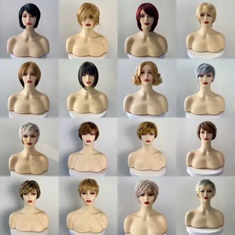 Women's Fashionable Short Straight Wig Heat Resistant Synthetic Fiber Bob Pixie Cut Natural Hair For Daily Party Use