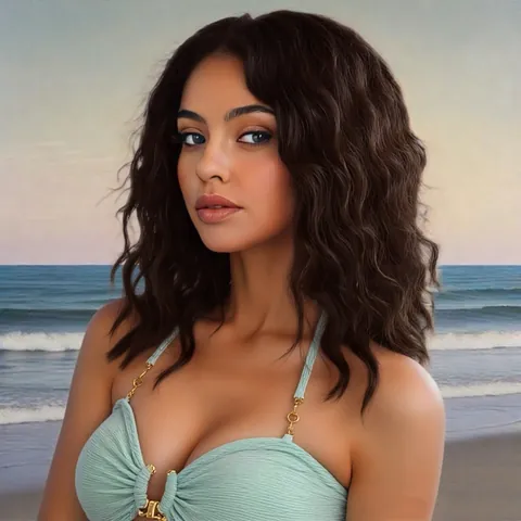 Perruque Synthétique Body Wave avec Raie au Milieu pour Femme Fibre Haute Température Cheveux Ondulés Bouclés de Longueur Moyenne pour Usage Quotidien et Fête