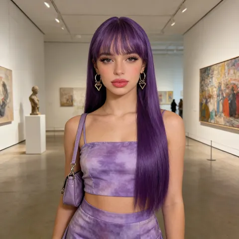 Long Straight Synthetic Wig With Flat Bangs Heat Resistant Fiber For Women Natural Full Head Cover Daily Party Hairpiece