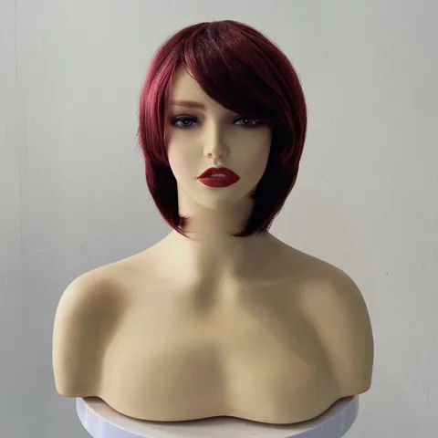 Women's Fashionable Short Straight Wig Heat Resistant Synthetic Fiber Bob Pixie Cut Natural Hair For Daily Party Use