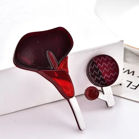 Broche Branche d'Arum en Acrylique 3D Élégant Français Exquis Épissage Floral Épingle pour Femme Costume Manteau Bijoux Cadeau