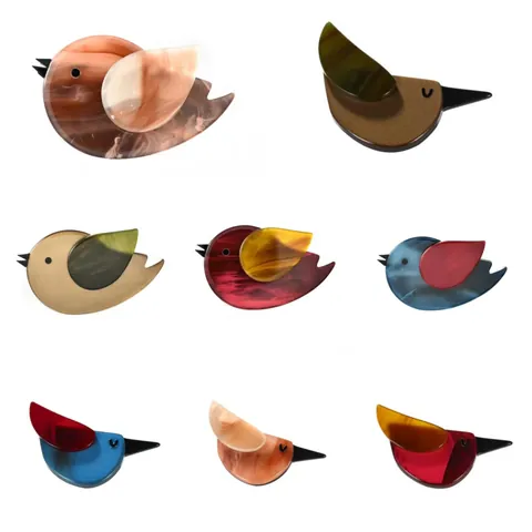 Vintage Acrylic Bird Brooch Pins For Women Fashion Cute Swallow Animal Lapel Pin Badge For Clothing Bag Accessories