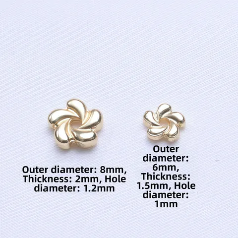 Color Preserving Gold Filled Plum Blossom Spacer Beads Alloy Flower Shape Loose Beads For DIY Necklace Bracelet Making Jewelry Finding