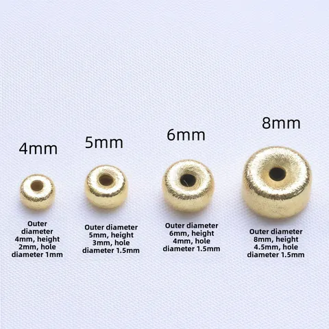 Gebürstete Messing Abstandsperlen 18K 14K Vergoldet Rund Radform Doughnut Lose Perlen Für DIY Schmuckherstellung Bastelbedarf