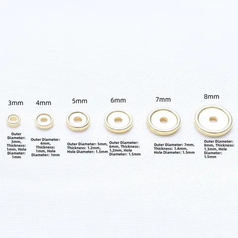 Gold Silver Plated Round Spacer Beads Metal Flat Disc Spacers For Jewelry Making DIY Bracelets Necklaces Findings Accessory
