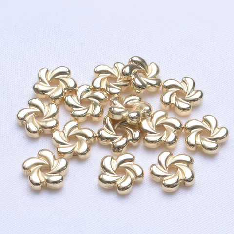 Color Preserving Gold Filled Plum Blossom Spacer Beads Alloy Flower Shape Loose Beads For DIY Necklace Bracelet Making Jewelry Finding