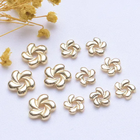 Color Preserving Gold Filled Plum Blossom Spacer Beads Alloy Flower Shape Loose Beads For DIY Necklace Bracelet Making Jewelry Finding