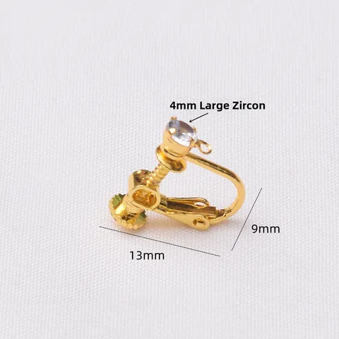 Convertitore per Orecchini a Spirale in Rame con Zircone per Orecchie non Forate Componenti Fai da Te Gioielli Clip On