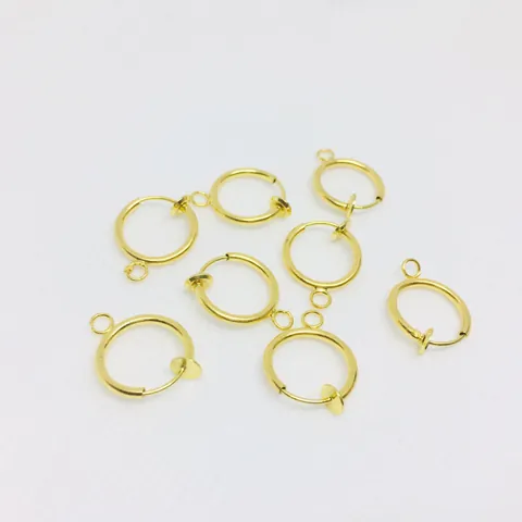 Copper Spring Earring Converters For Non-Pierced Ears DIY Jewelry Making Earring Clips With Hanging Loop Electroplated Metal Findings