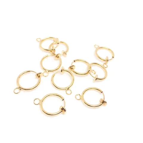 Copper Spring Earring Converters For Non-Pierced Ears DIY Jewelry Making Earring Clips With Hanging Loop Electroplated Metal Findings