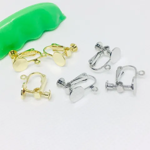 DIY Spiral Earring Converters Copper Gold Silver Plated Findings For Non Pierced Ears Accessories Adjustable Earring Making Parts