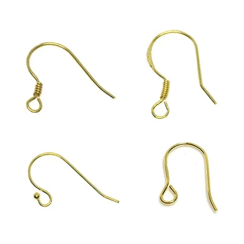 925 Sterling Silver Earring Hooks 18K Gold Plated Ear Wire Findings For DIY Jewelry Making Handmade Earrings Accessories