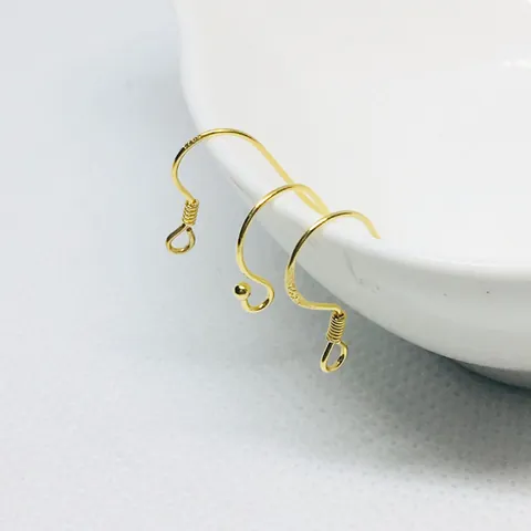 925 Sterling Silver Earring Hooks 18K Gold Plated Ear Wire Findings For DIY Jewelry Making Handmade Earrings Accessories