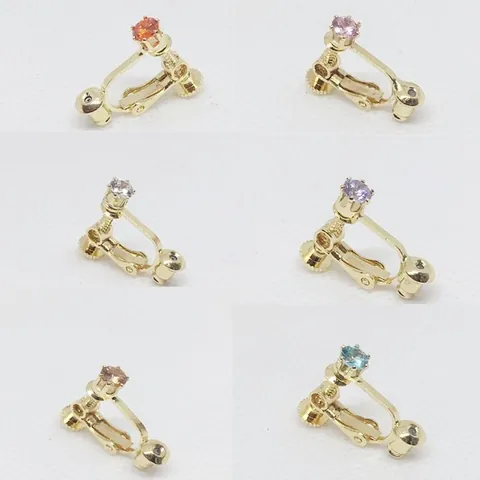 Convertidores de Pendientes de Tornillo de Cobre y Zirconia Ajustables Clips de Oreja en U Para Creación de Joyas DIY Mujer Oro Plata Oro Rosa