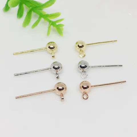 DIY Ohrstecker-Stifte Mit Kugelkopf Und Öse Umweltfreundliches Messing 925 Sterlingsilber Ohrstecker-Stift Schmuckherstellung Zubehör