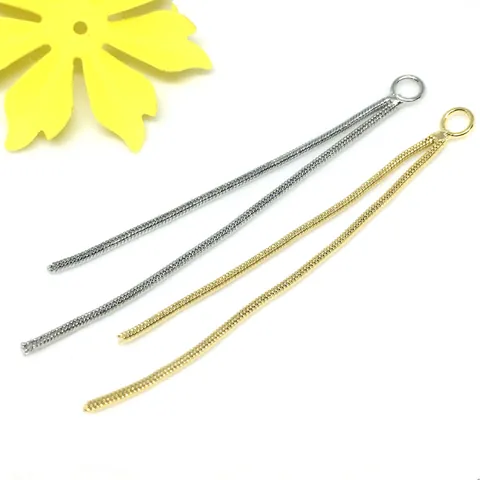 Componenti per Orecchini a Nappa in Catena di Serpente di Rame Placcati in Oro 14K e Oro Bianco Frangia Lunga per Fai da Te Gioielli Donna