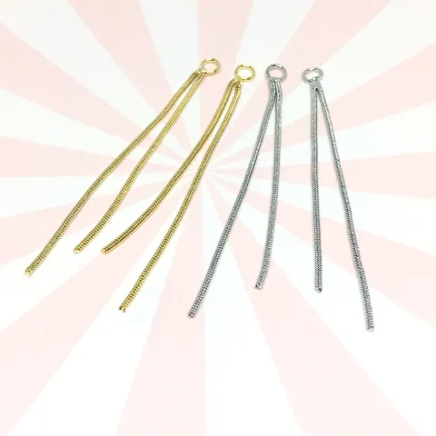 Componenti per Orecchini a Nappa in Catena di Serpente di Rame Placcati in Oro 14K e Oro Bianco Frangia Lunga per Fai da Te Gioielli Donna