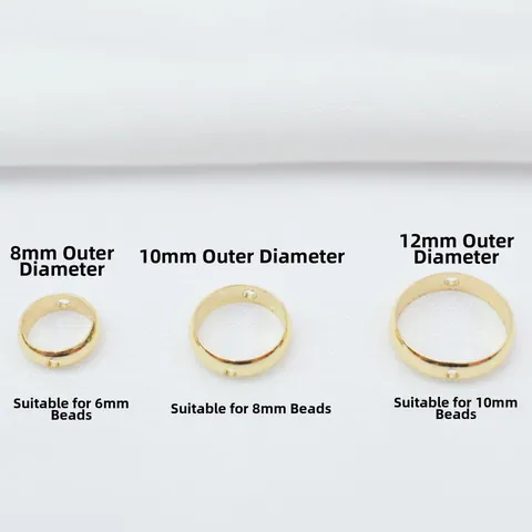 Perles d'Espacement en Anneau Rond en Cuivre Plaqué Or pour la Fabrication de Bijoux DIY Bracelet Collier Matériaux